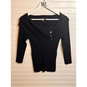 Black Off the Shoulder Sweater WHBM Size Medium